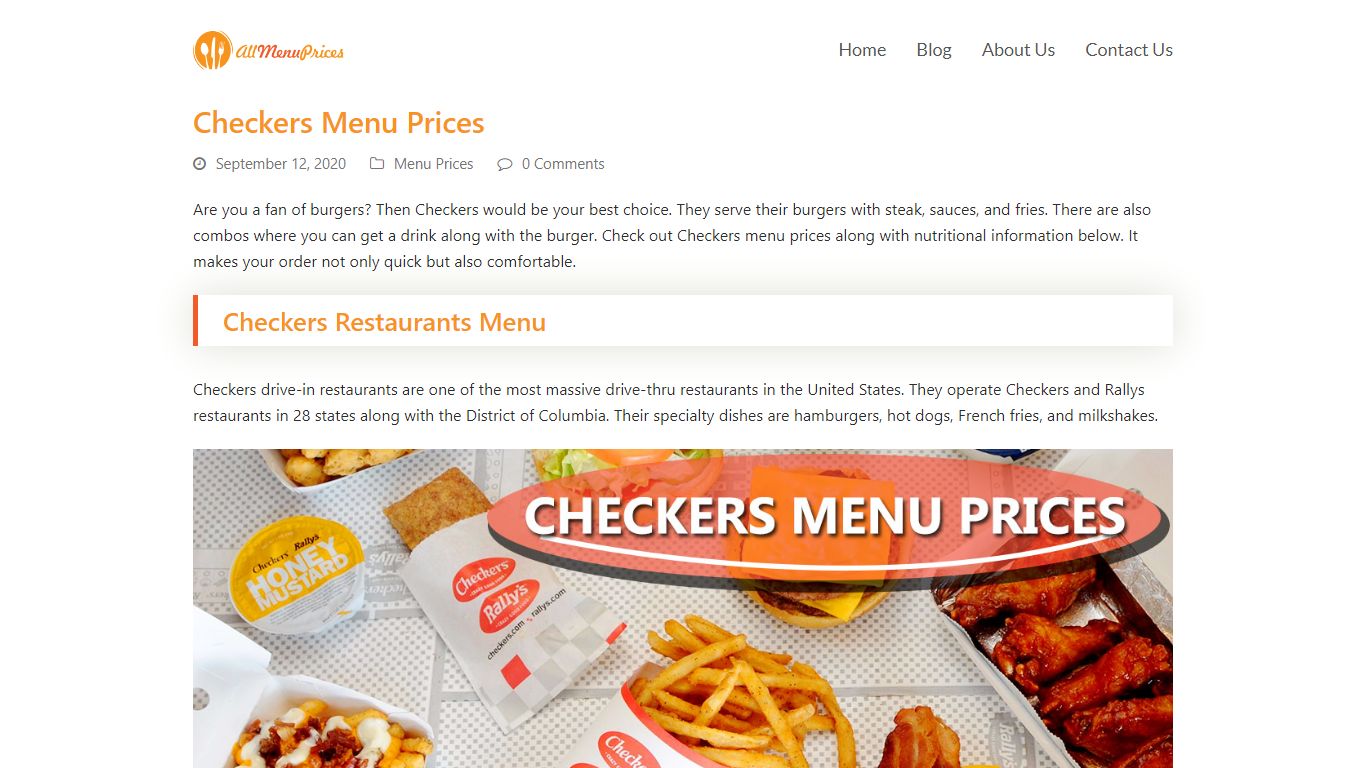 Checkers Menu Prices of all Specials (Updated) | Nutrition Facts